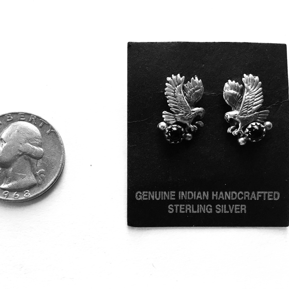 Vintage Navajo Sterling Silver Eagle Post Earrings